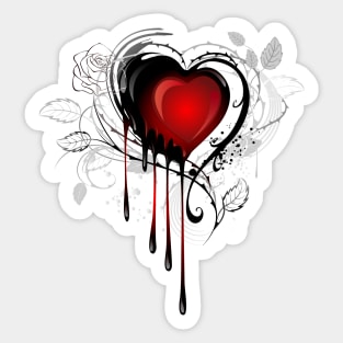 Heart drawn with paint Sticker